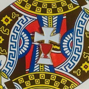 Vintage Catholic Cross + Cup First Communion Enamel Lapel Pin